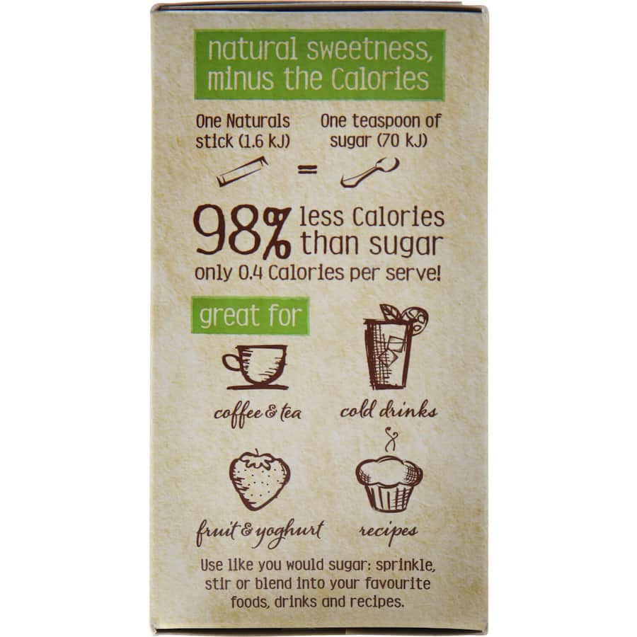 Naturals Sugar Substitute Naturals Stevia Sticks 60g