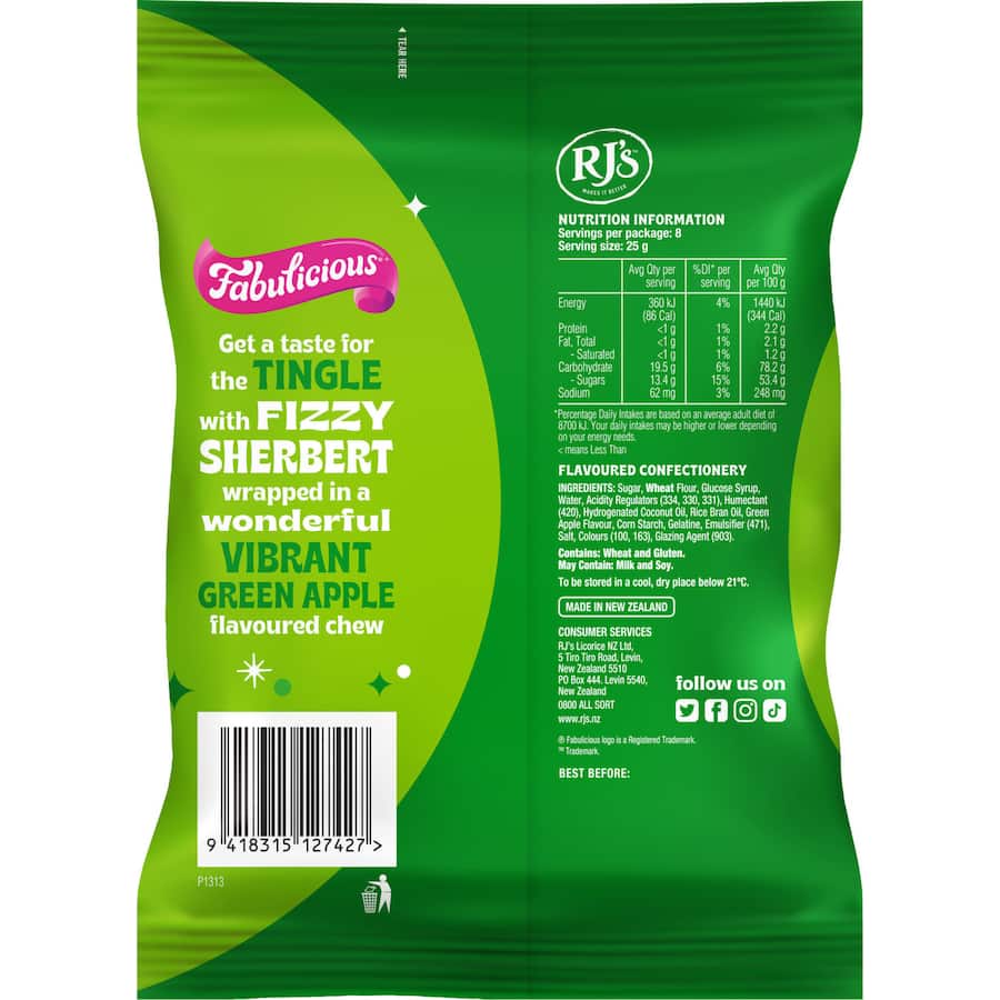 Fabulicious Green Apple Sherbert Fizz 200g
