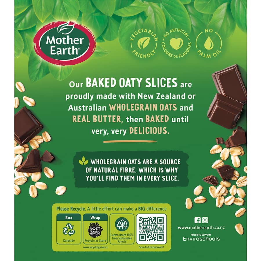 Mother Earth Oaty Slices Oat Bars Chocolate Chip 6pk 240g