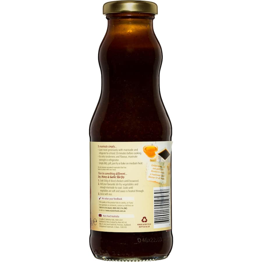Masterfoods Marinade Soy, Honey & Garlic Bottle 375g