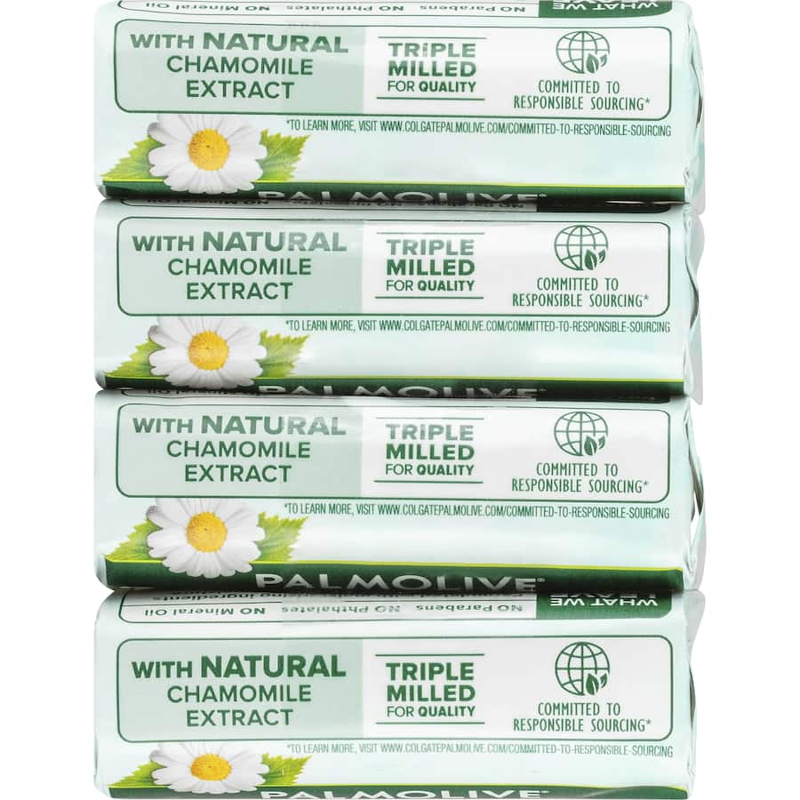 Palmolive Naturals Bar Soap Balanced & Mild Chamomile 90g bars 4pack