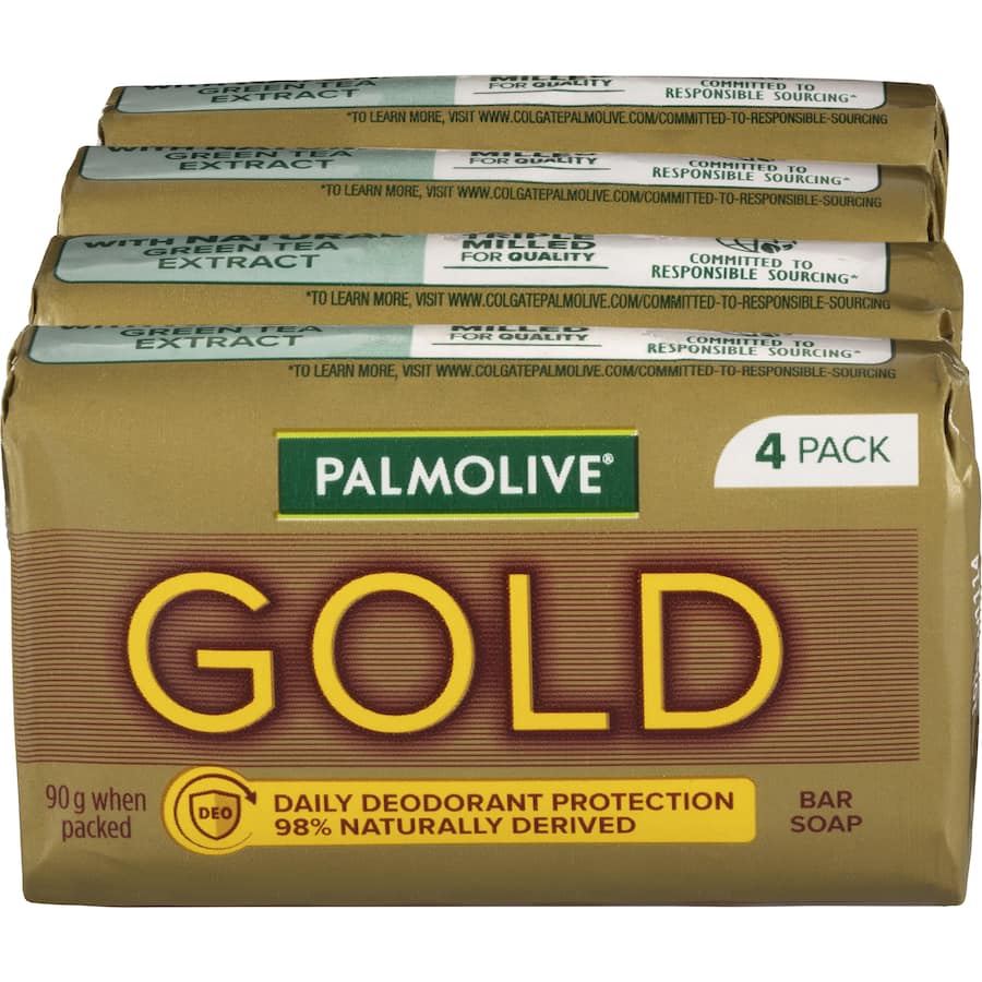 Palmolive Gold Soap Daily Deodorant Protection 90g bars 4pack