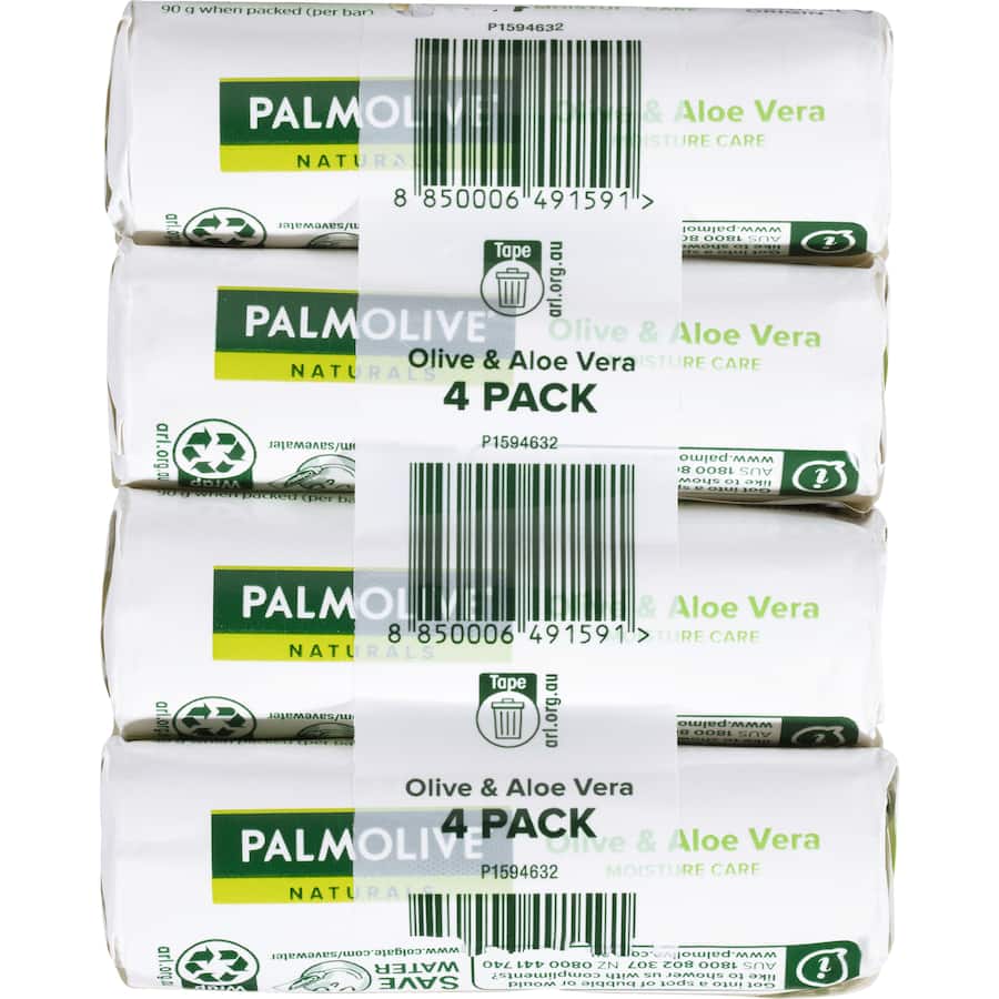 Palmolive Naturals Bar Soap Olive & Aloe Vera 90g bars 4pack