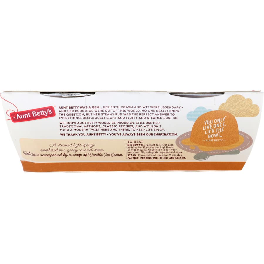 Aunt Bettys Steamed Pudding Gooey Caramel 190g 95g pottles 2pack