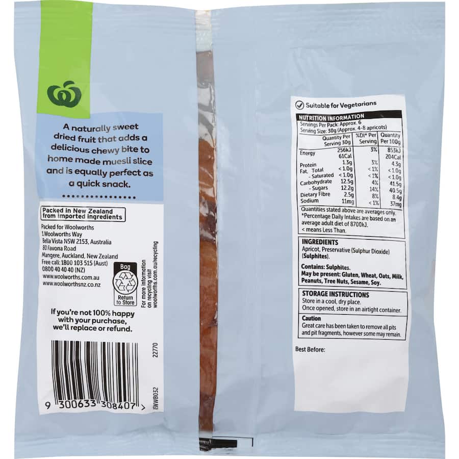 Woolworths Apricots  200g