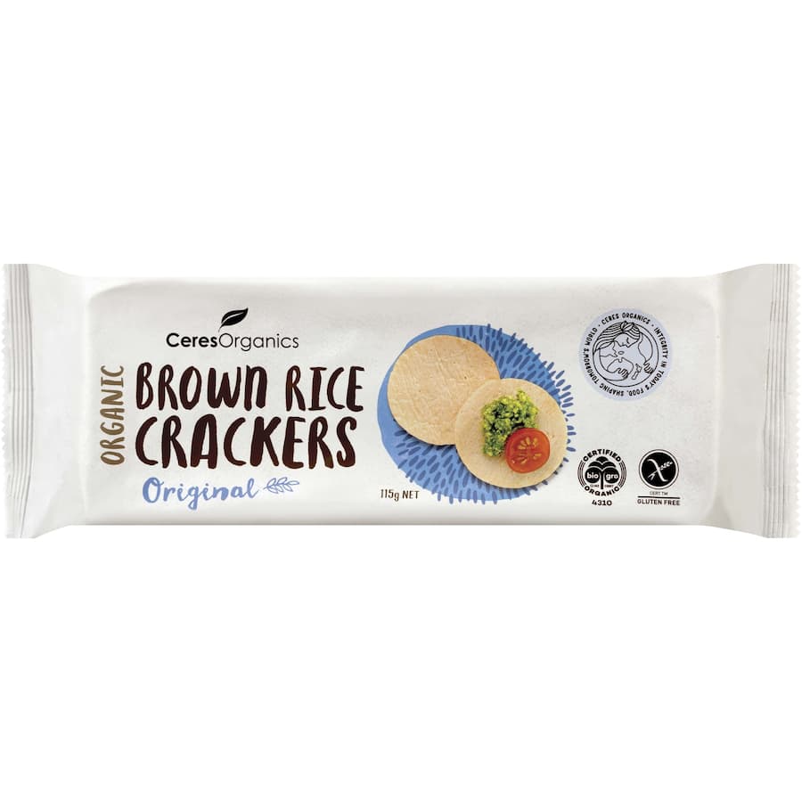 Ceres Organics Brown Rice Crackers Original 115g