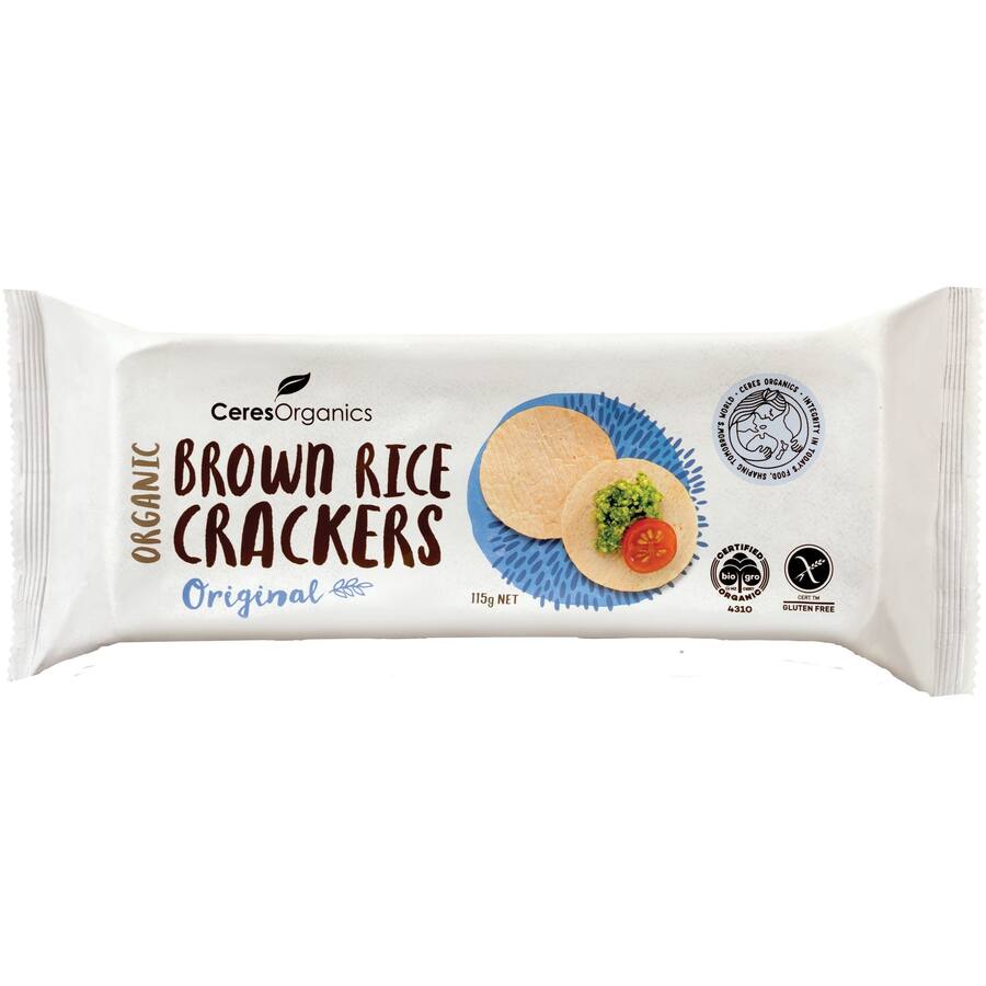 Ceres Organics Brown Rice Crackers Original 115g