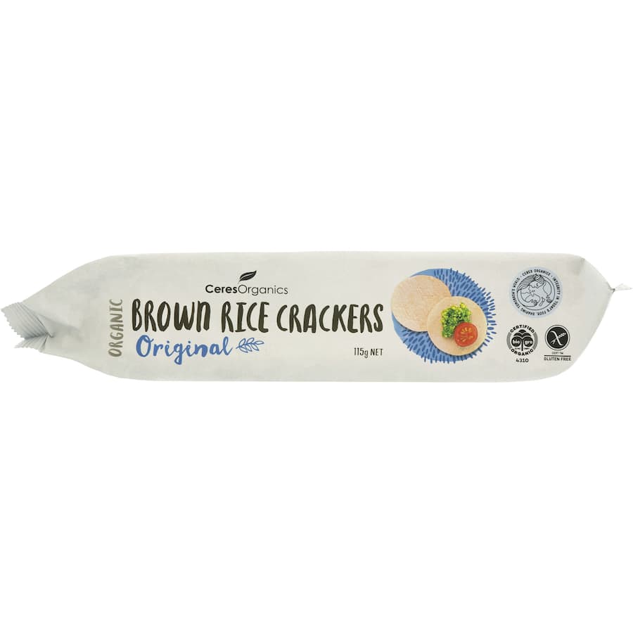 Ceres Organics Brown Rice Crackers Original 115g