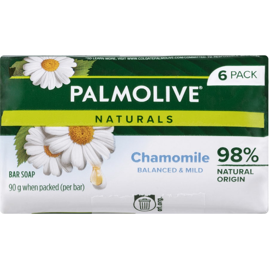 Palmolive Naturals Bar Soap Chamomile Value Pack 90g bars 6pack