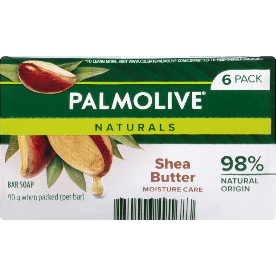 Palmolive Naturals Bar Soap Shea Butter Value Pack 90g bars 6pack