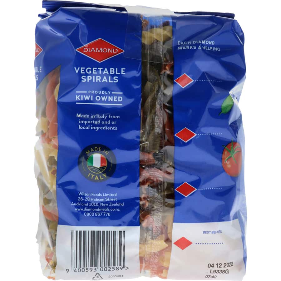 Diamond Pasta Vegetable Spirals 450g