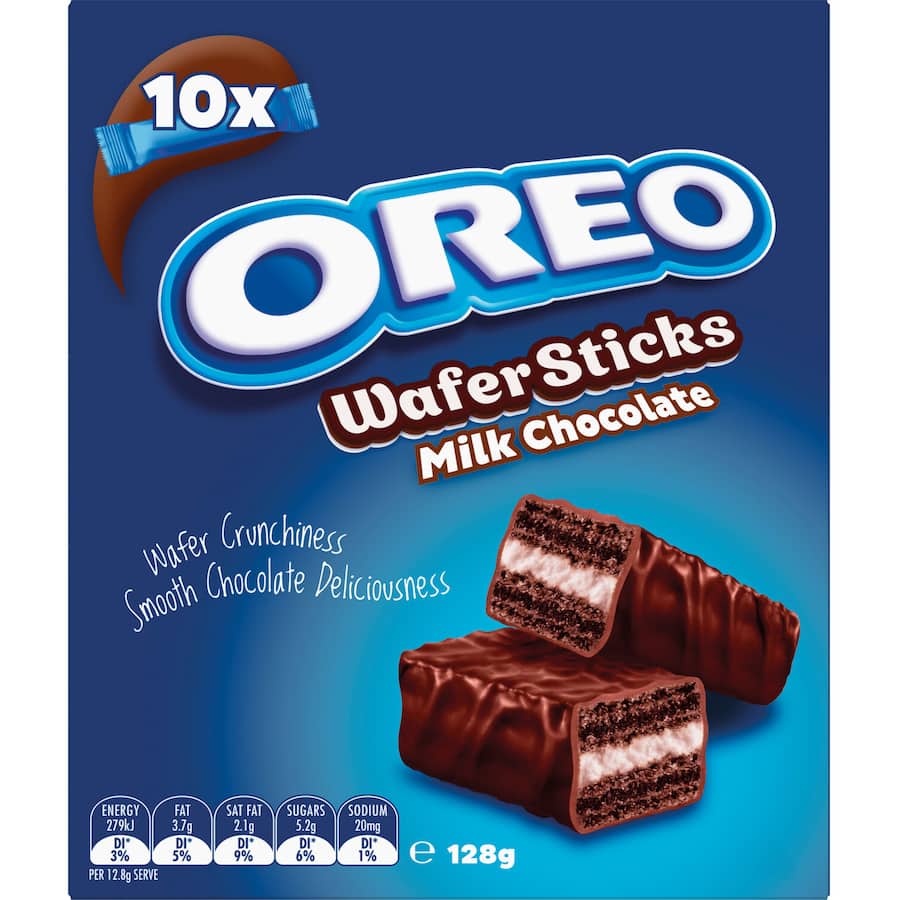 Oreo Creme Filled Biscuits Wafer Sticks Milk Chocolate Multipack 10pack