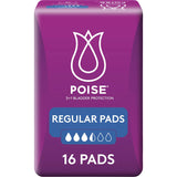 Poise Womens Continence Pads Regular 16pack