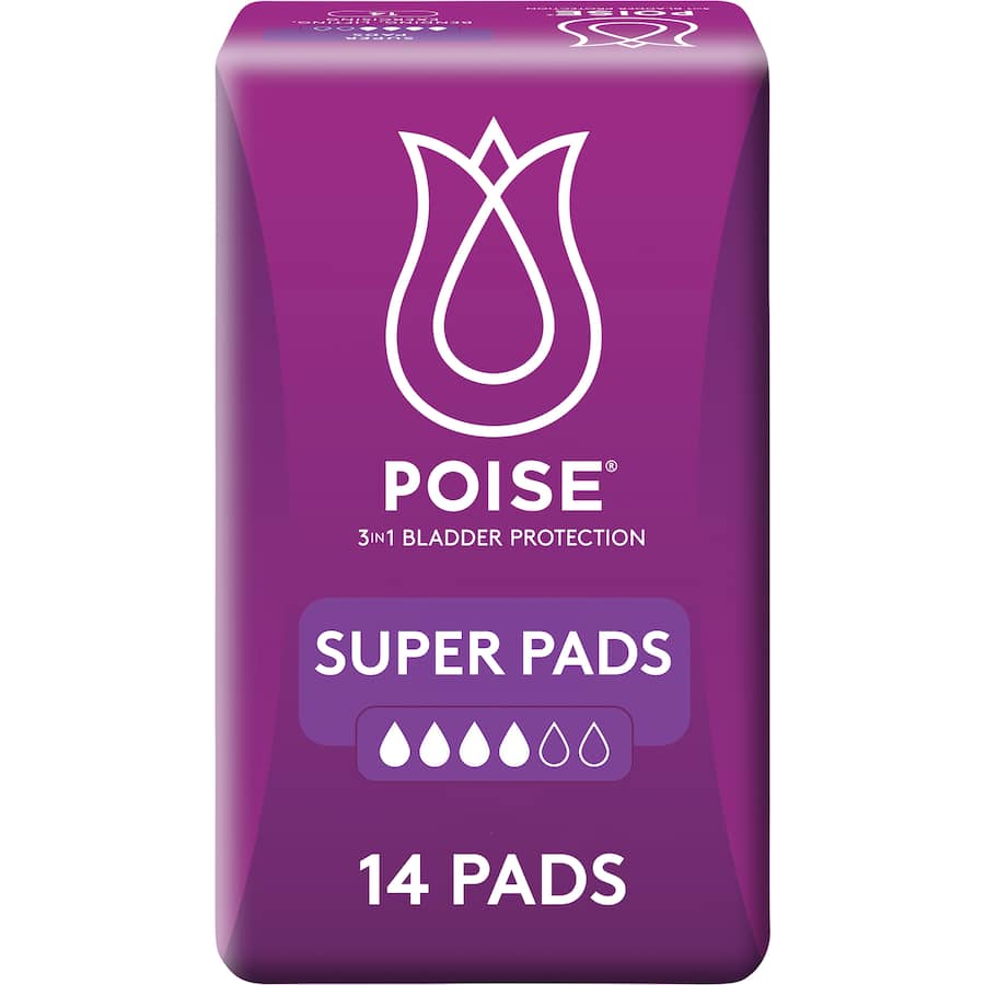 Poise Womens Continence Pads Super 14pack