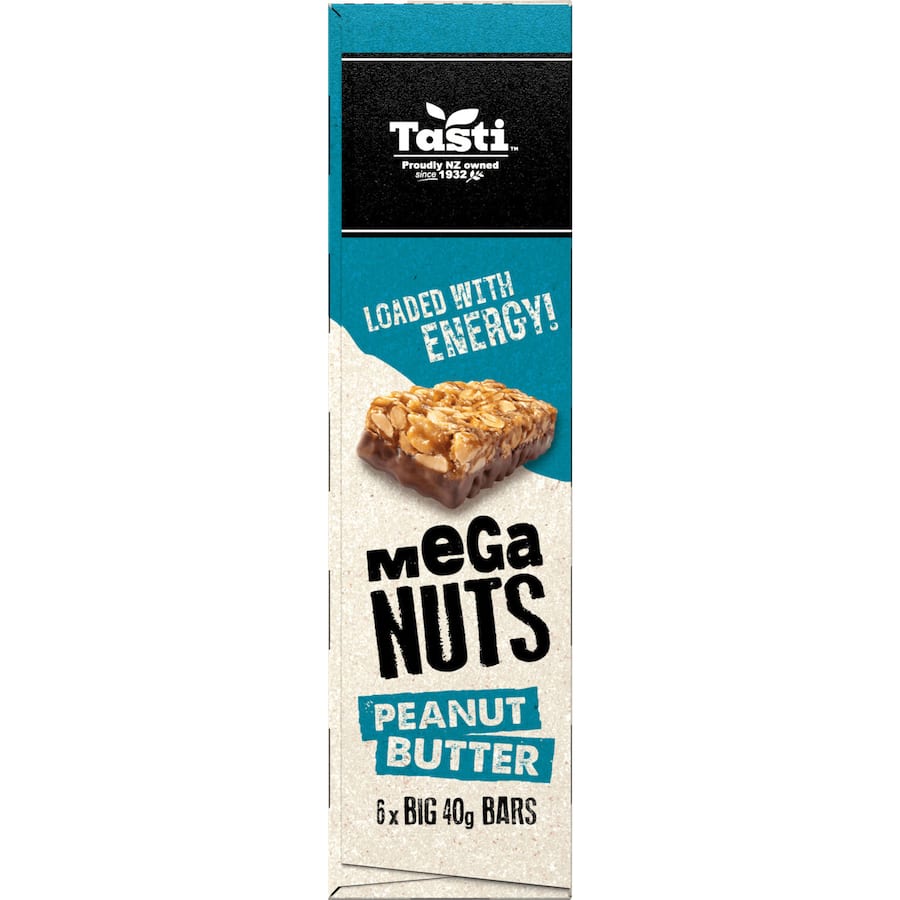 Tasti Mega Nuts Nut Bars Peanut Butter 6pk 240g