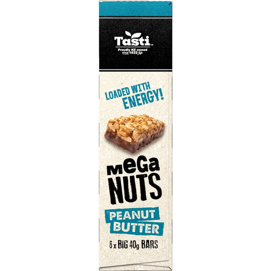 Tasti Mega Nuts Nut Bars Peanut Butter 6pk 240g