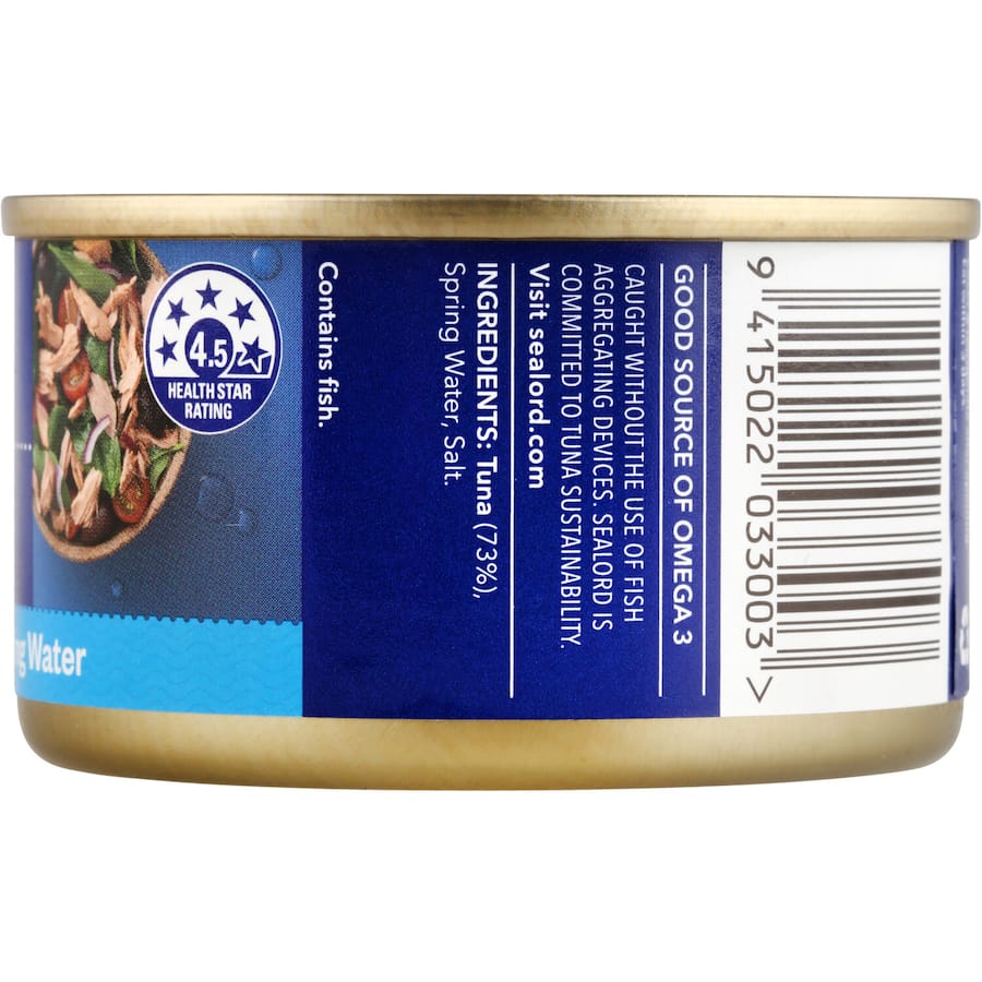 Sealord Tuna Chunk Style In Spring Water Tear tab can 95g