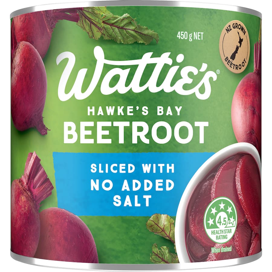Wattie's Beetroot Sliced With No Added Salt Can 450g