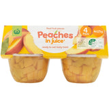 Woolworths Fruit Snack Peaches In Juice 125g pottles 4pack