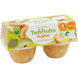 Woolworths Fruit Snack Two Fruits In Juice 125g pottles 4pack