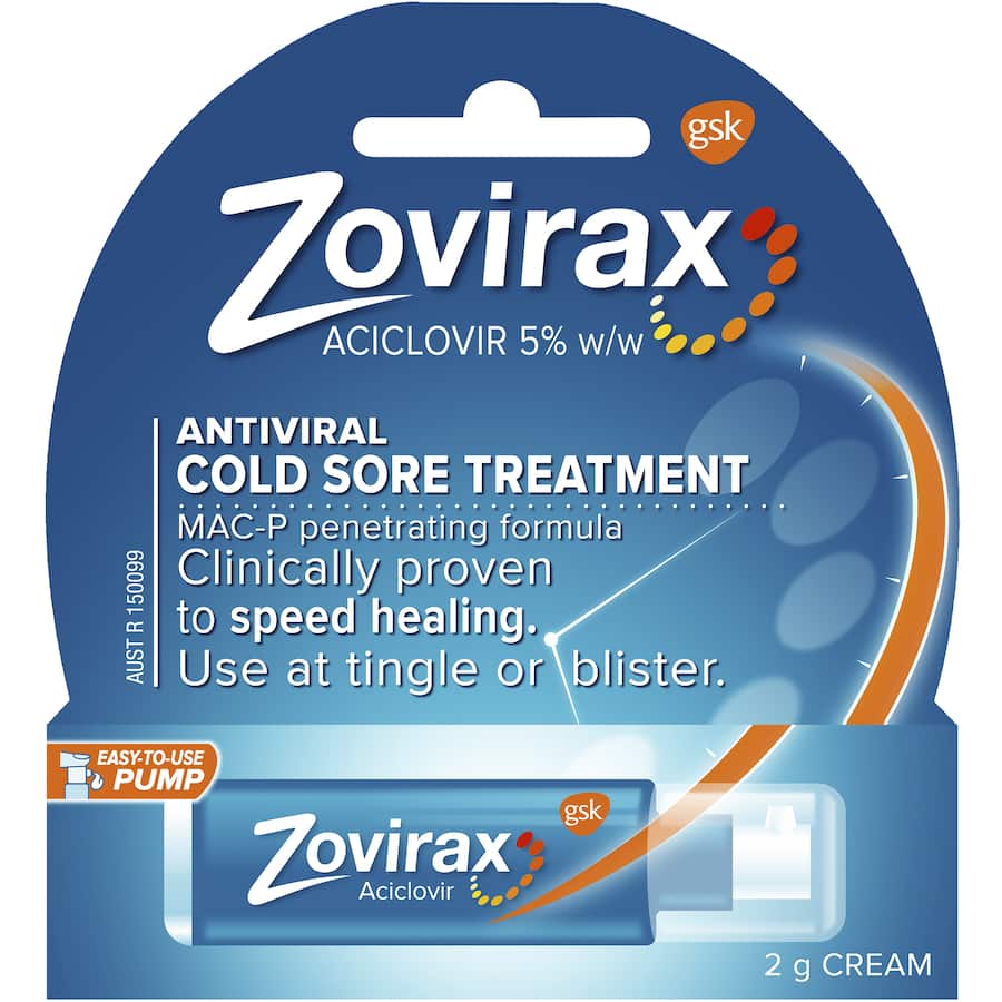 Zovirax Cold Sore Treatment Cream Pump 2g