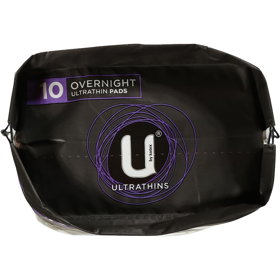 U By Kotex Ultra Thins Pads Overnight With Wings 10pack