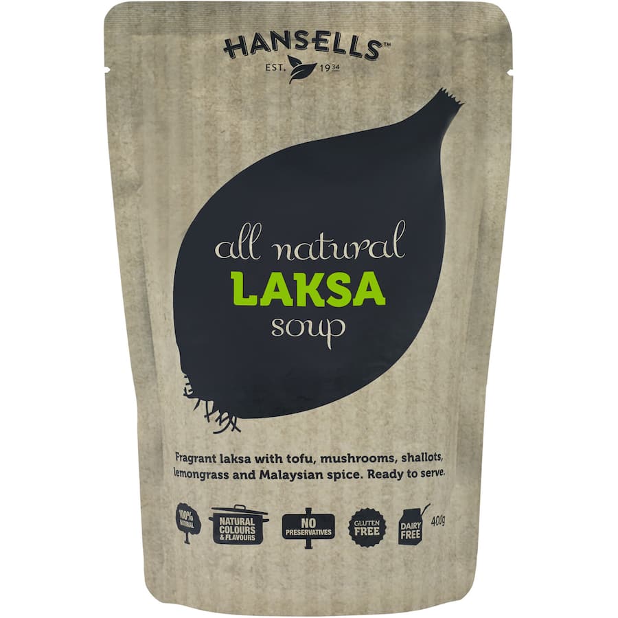 Hansells All Natural Soup Laksa Pouch 400g