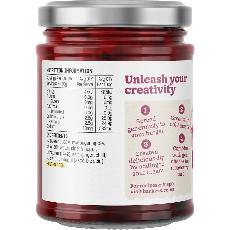 Barkers Relish NZ Beetroot 250g