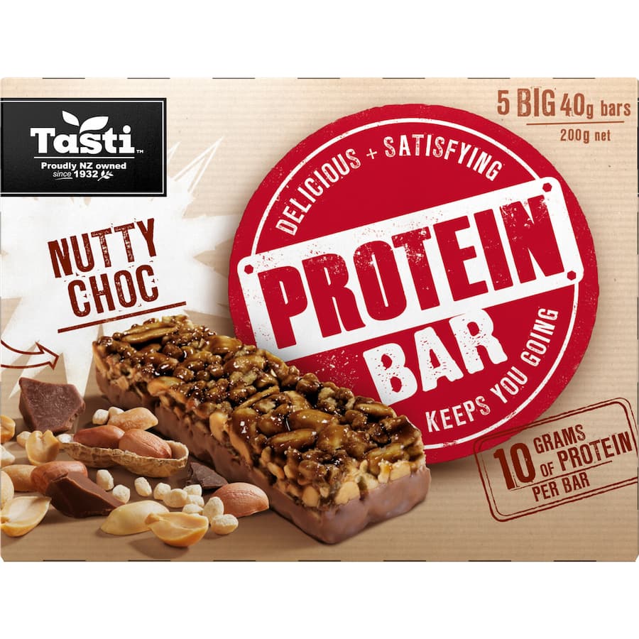 Tasti Protein Bar Muesli Bars Nutty Choc 5pk 200g