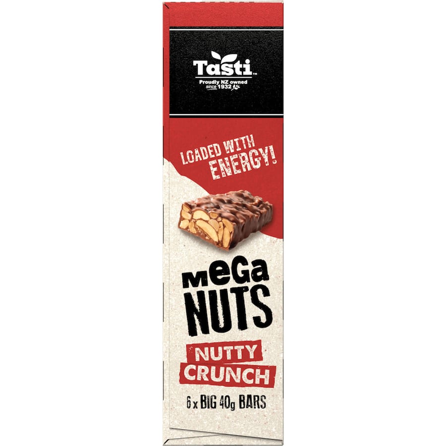 Tasti Mega Nuts Nut Bars Nutty Crunch 6pk 240g