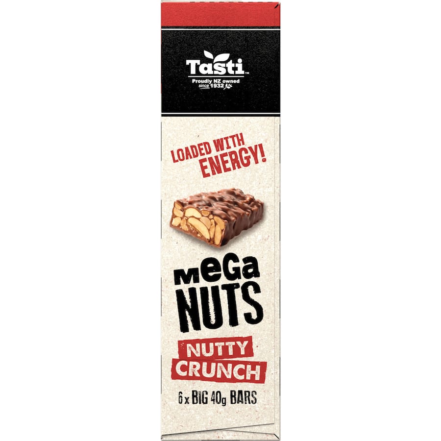 Tasti Mega Nuts Nut Bars Nutty Crunch 6pk 240g