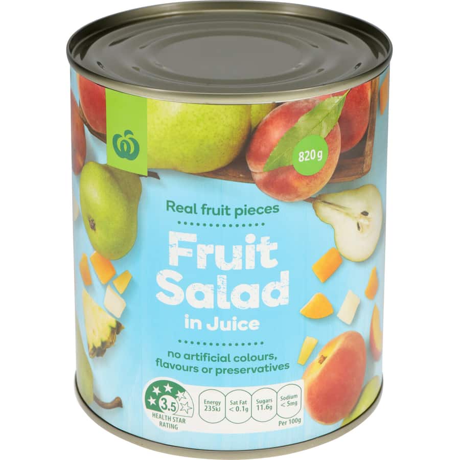 Woolworths Fruit Salad In Juice Can 820g