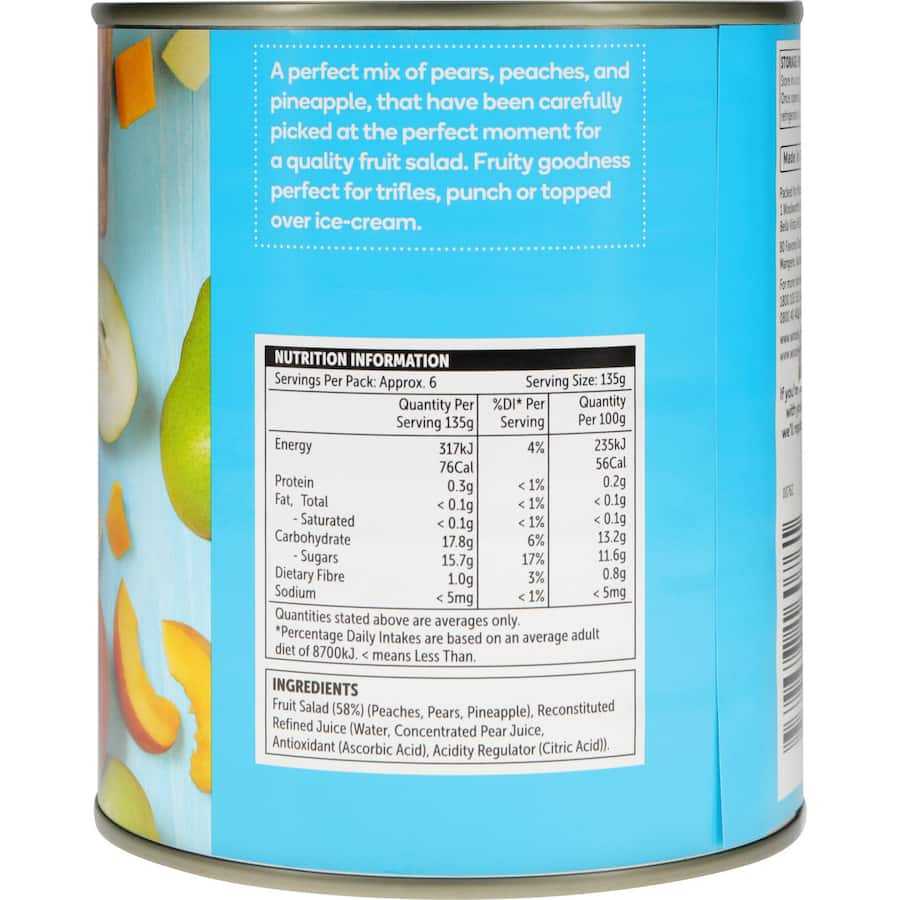 Woolworths Fruit Salad In Juice Can 820g