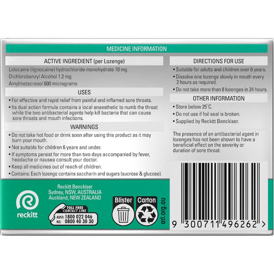 Strepsils Plus Lozenges Anaesthetic Sore Throat
