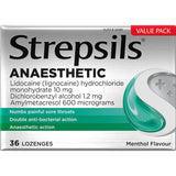 Strepsils Plus Anaesthetic Cough Throat Lozenge Menthol 36pack