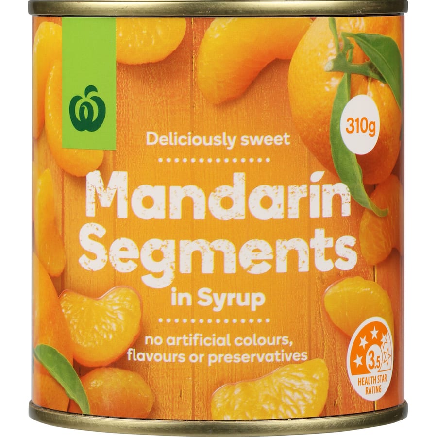 Woolworths Mandarins Segments In Syrup Can 310g