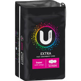 U By Kotex Extra Pads Super With Wings 14pack