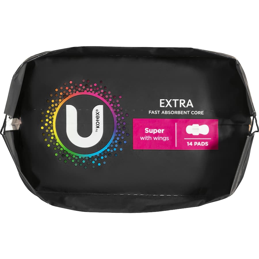 U By Kotex Extra Pads Super With Wings 14pack