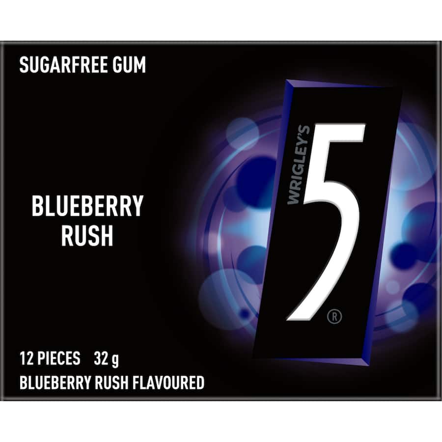 5 Gum Sugar Free Chewing Gum Blueberry 12pk 12pack