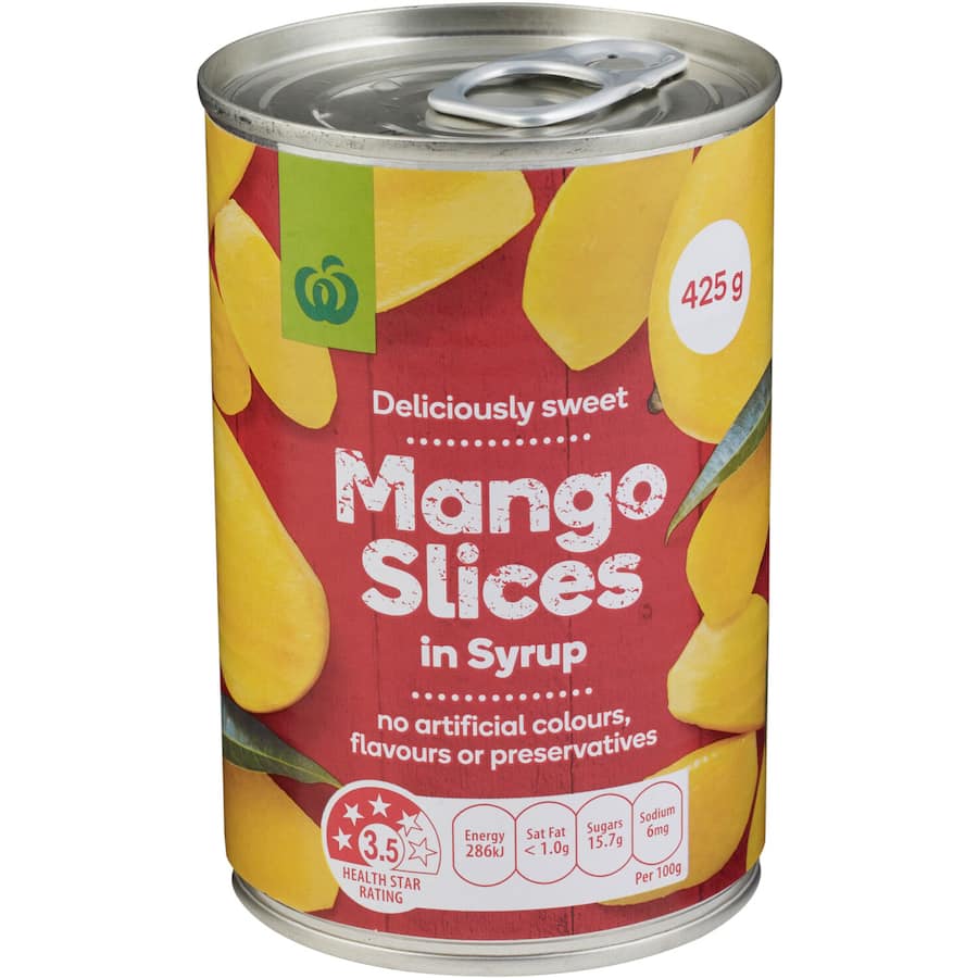 Woolworths Mango Slices In Syrup Can 425g