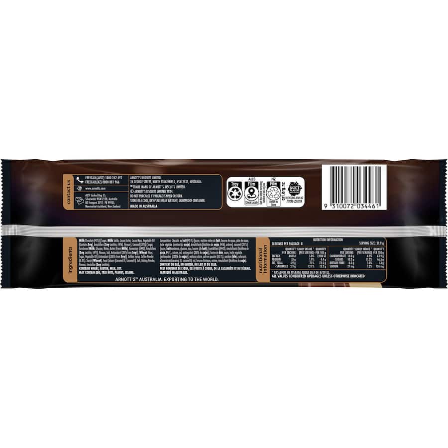 Arnotts Tim Tam Deluxe Chocolate Biscuits Cafe Latte 175g