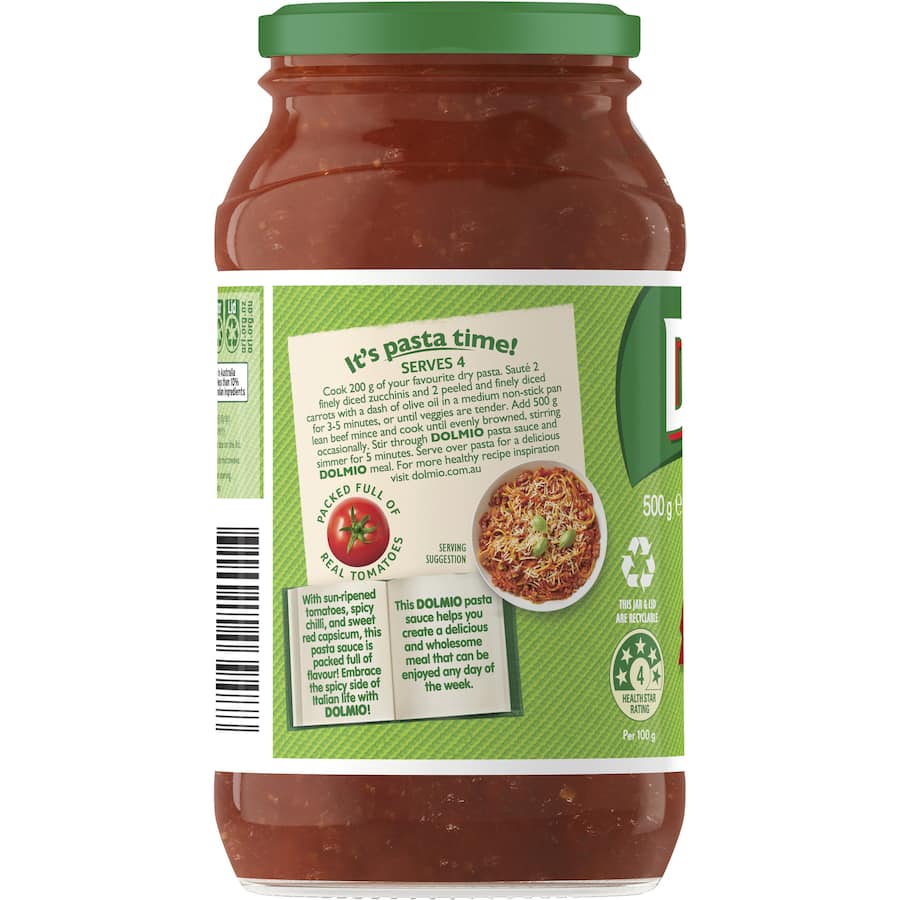 Dolmio Extra Pasta Sauce Spicy Peppers 500g