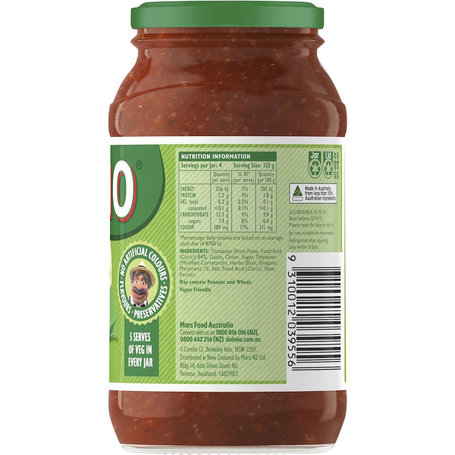 Dolmio Extra Pasta Sauce Italian Herbs 500g