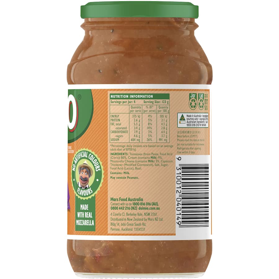 Dolmio Pasta Bake Pasta Sauce Creamy Tomato & Mozzarella 495g