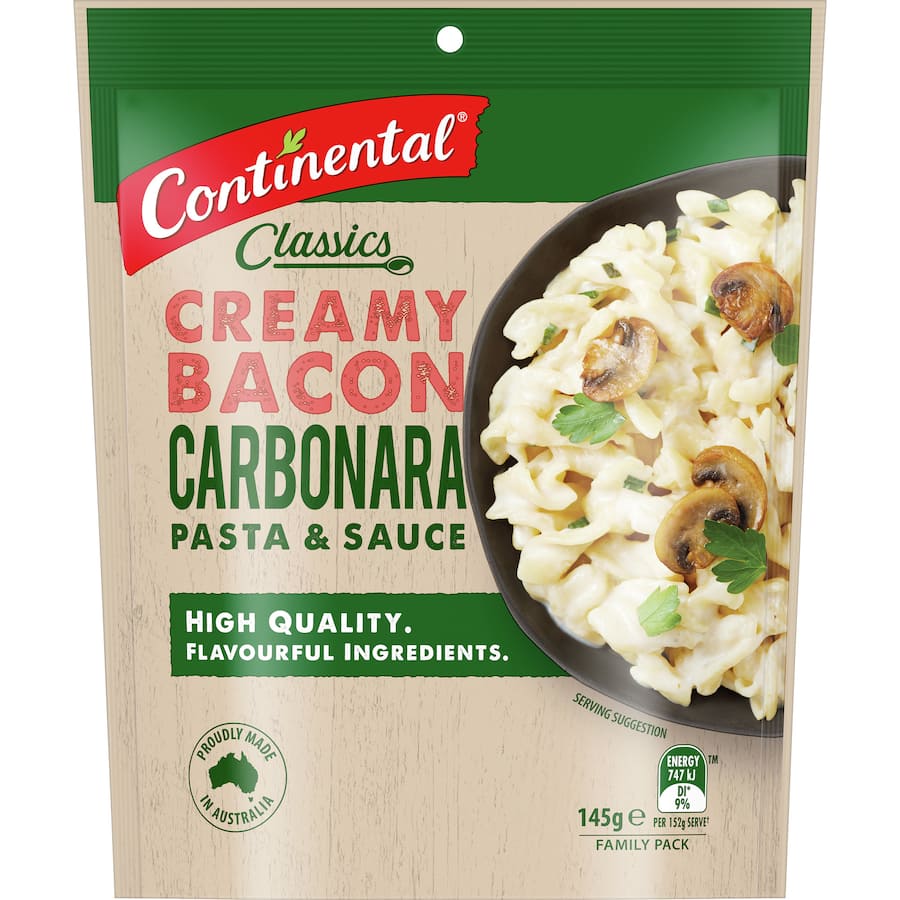 Continental Classics Creamy Pasta Sauce Bacon Carbonara Family Pack 145g