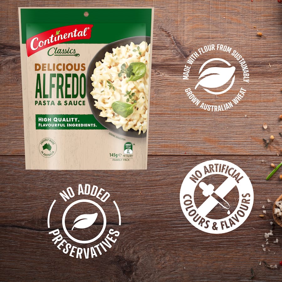 Continental Classics Pasta & Sauce Alfredo Family Pack 145g