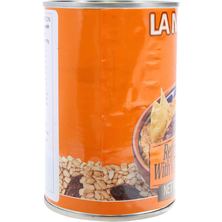 La Morena Refried Bayo Beans Chipotle & Adobo Tin 440g