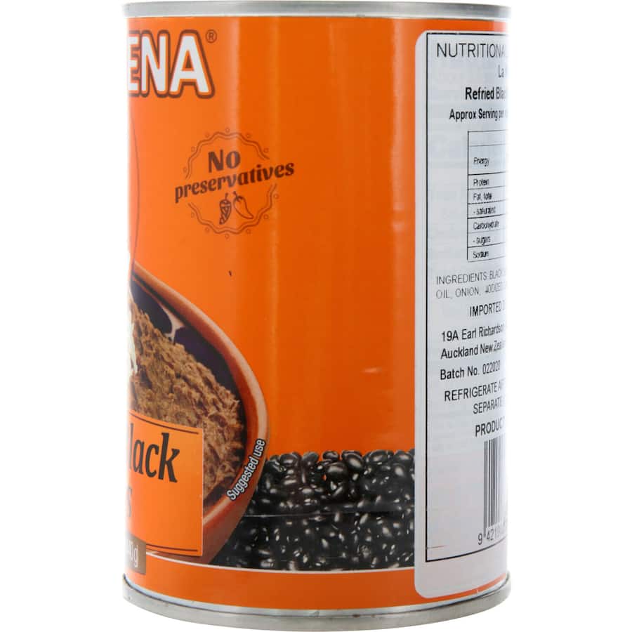 La Morena Refried Black Beans  Tin 440g