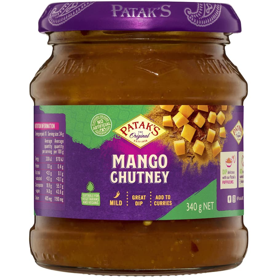 Pataks Chutney Mango Mild Jar 340g