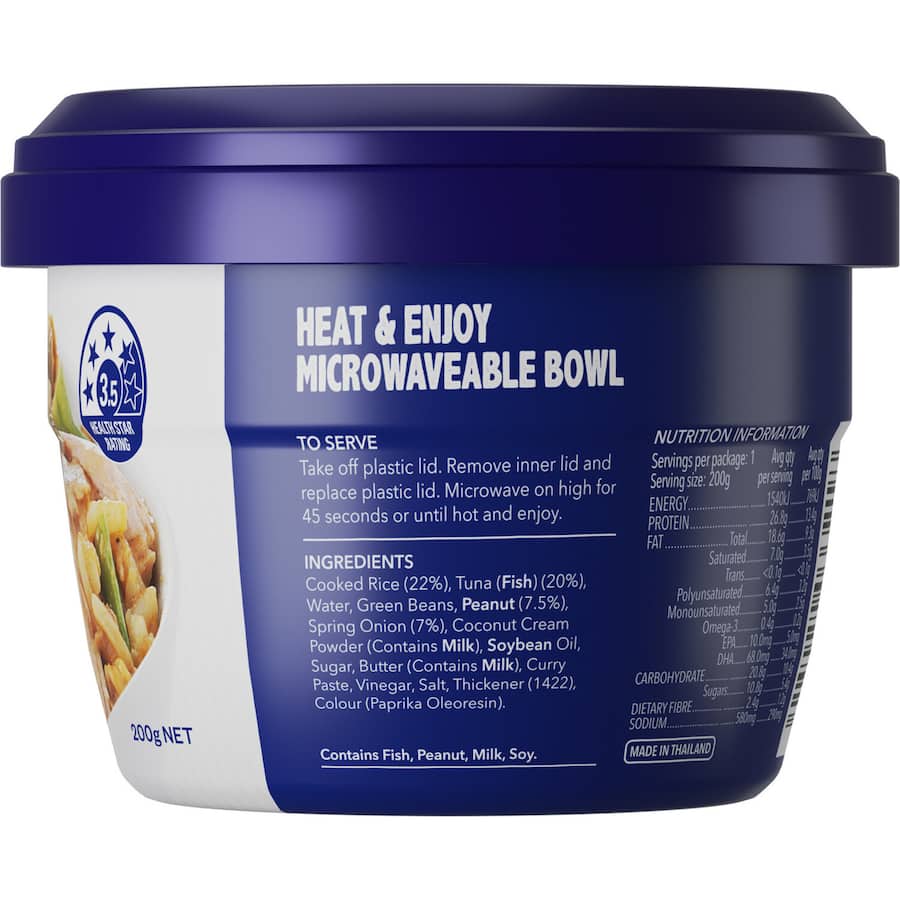 Sealord Heat & Eat Tuna & Satay Rice Pottle 200g